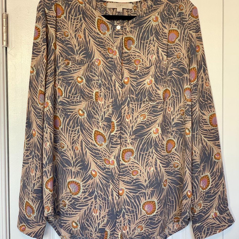 LOFT Button Front Blouse